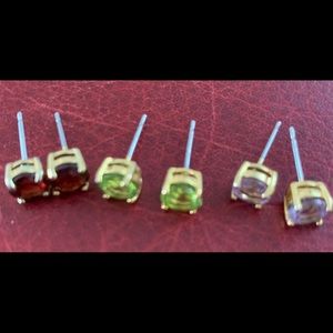 Stud Earrings with Semi-Precious Stones.